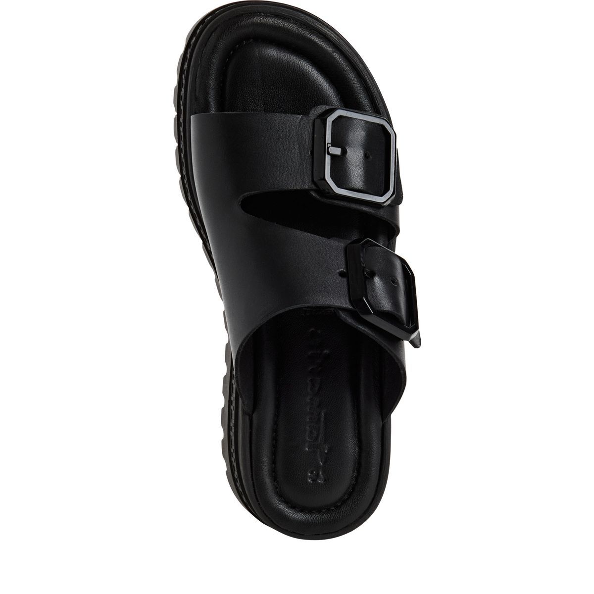 Mule noir cuir, TAMARIS