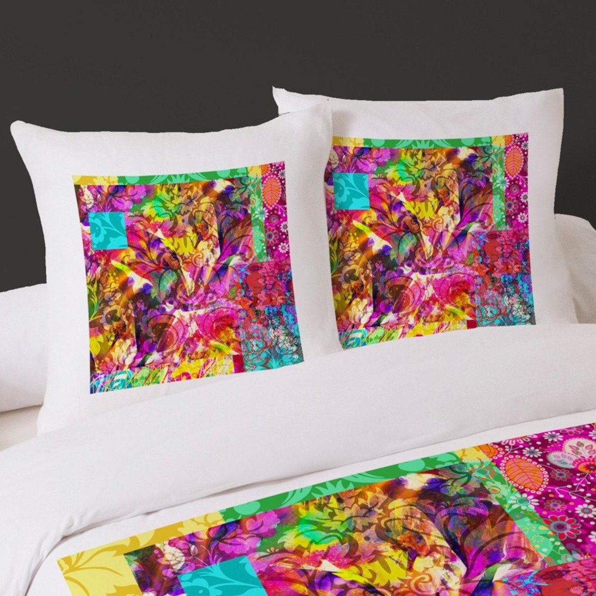 Housse de couette 260x240 ETINCELLE + 2 taies 100% coton multicolore, DECORATIE