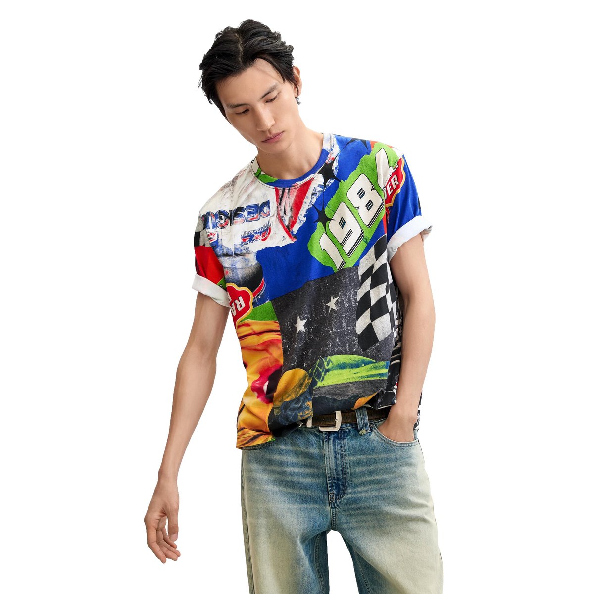 T-shirt imprimé racing rouge, DESIGUAL
