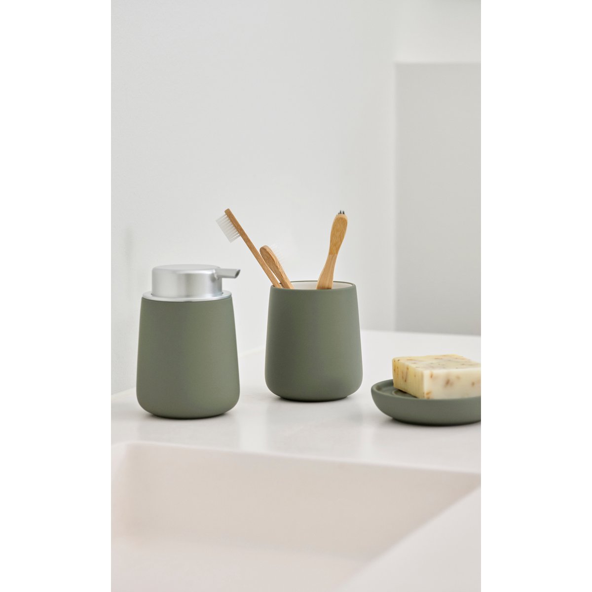 Porte-savon NOVA vert olive, ZONE DENMARK