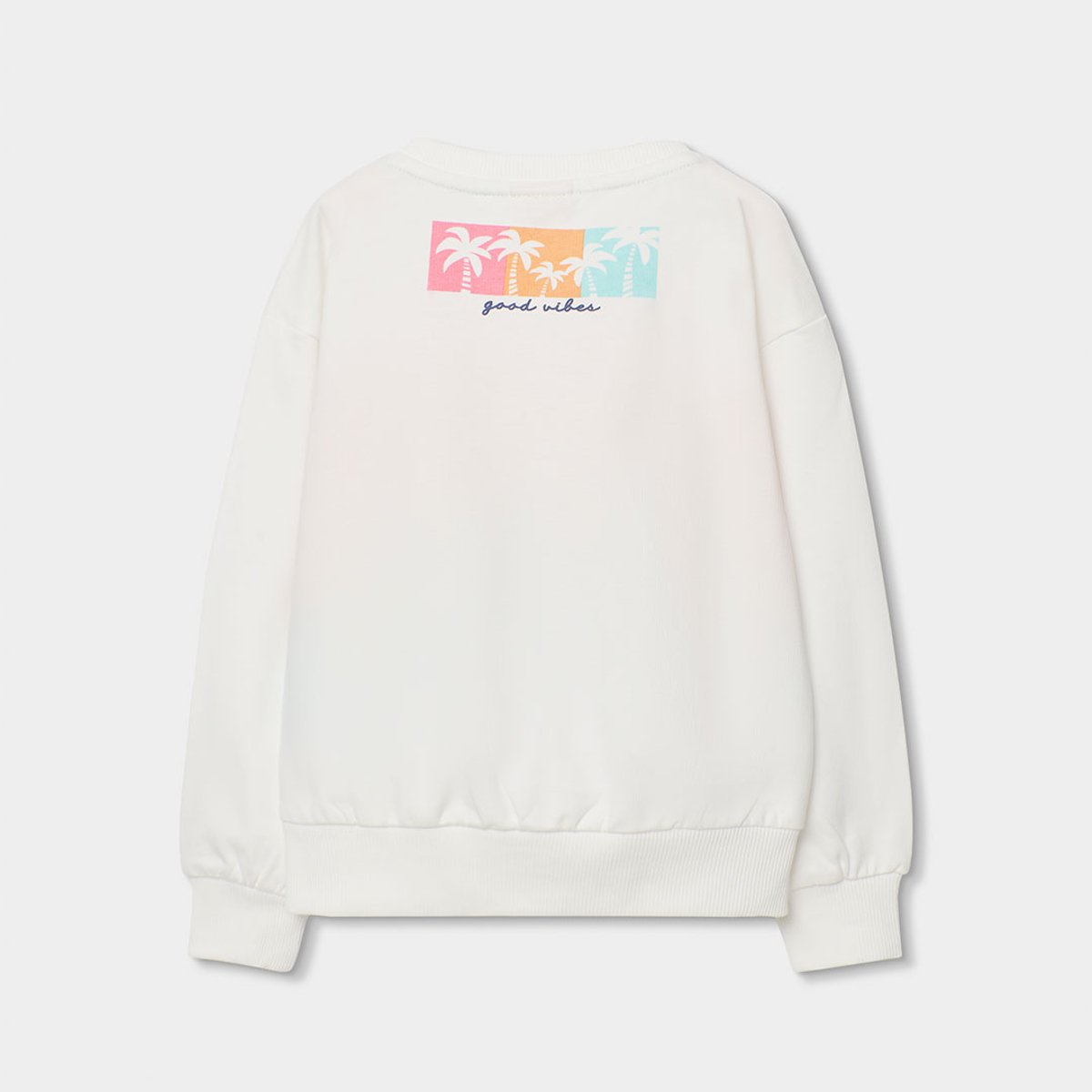 Sweatshirt fille coton blanc, BOBOLI