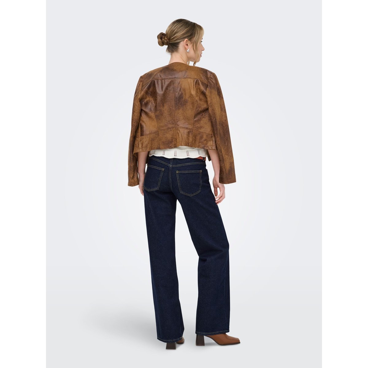 Jean À Jambe Large dark blue denim, ONLY