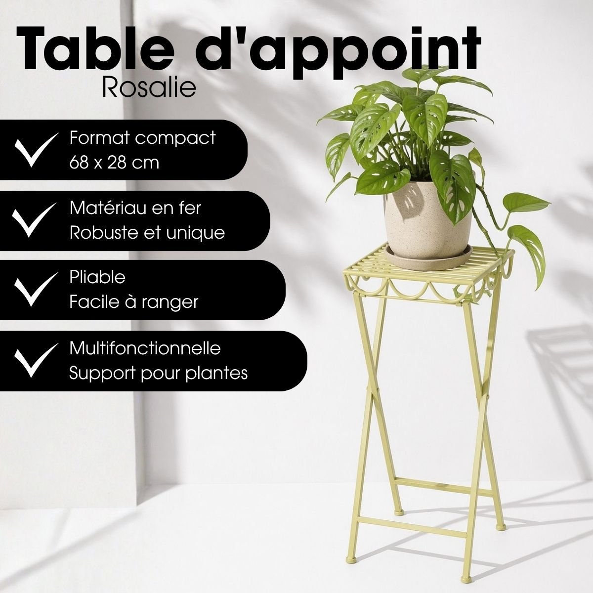 Support Pour Plantes D'extérieur ROSALIE vert clair, MICA DECORATIONS