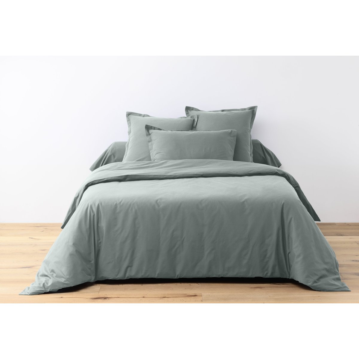 Parure Housse de couette coton uni Passion ivoire, EDEN