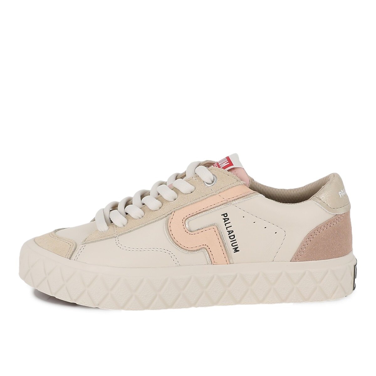 Palla Ace Lo Mix Leren lage sneakers beige , PALLADIUM