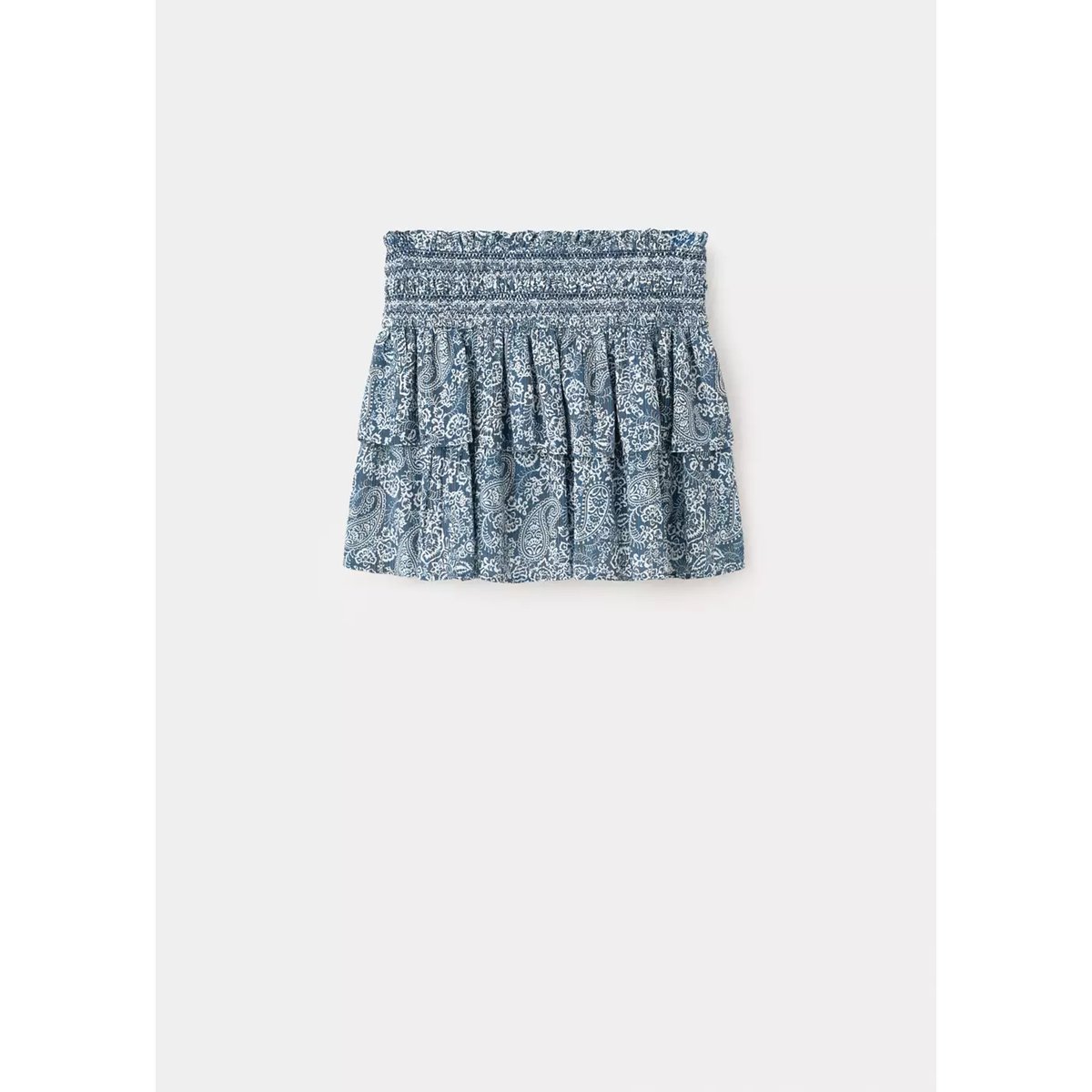 Jupe courte imprimée bleu marine, MANGO TEEN