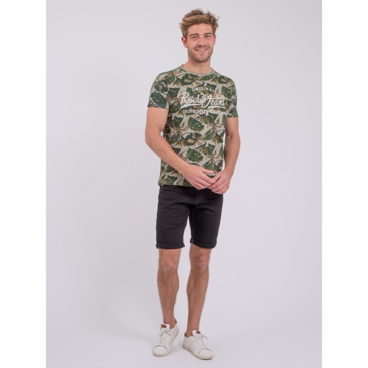 T-shirt Manches Courtes Col Rond Pur Coton Niramax beige, RITCHIE