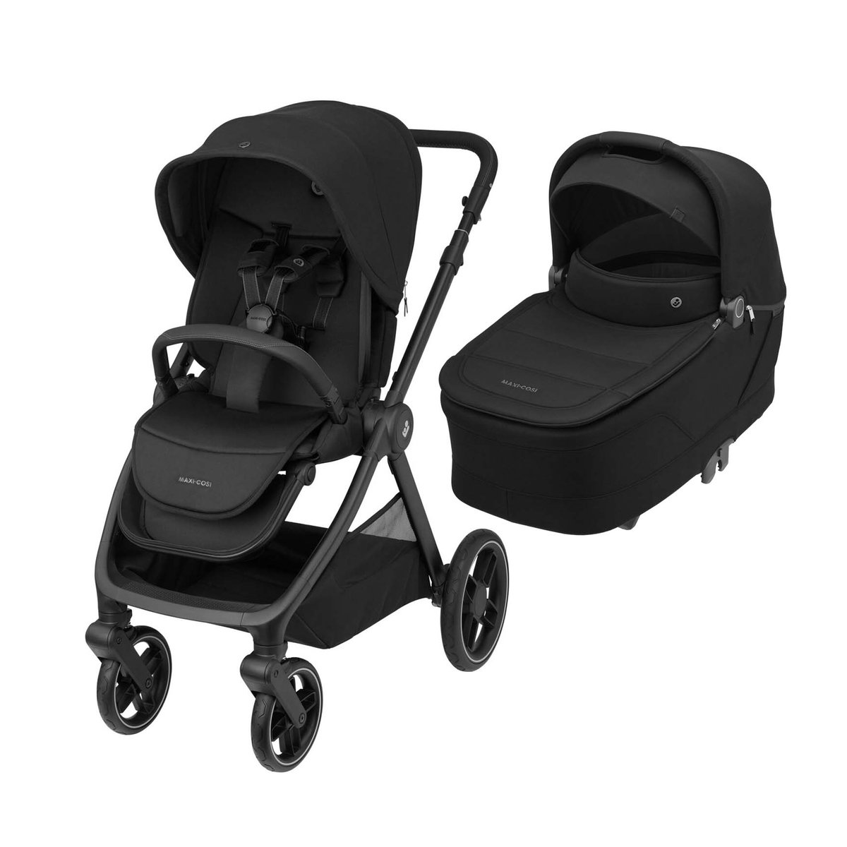 Poussette naissance Oxford avec nacelle Sense noir, MAXI COSI