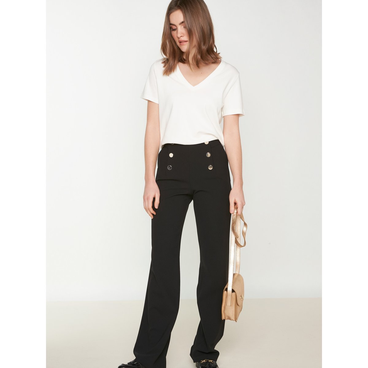 Pantalon large taille haute HUBERT noir, Maison 123