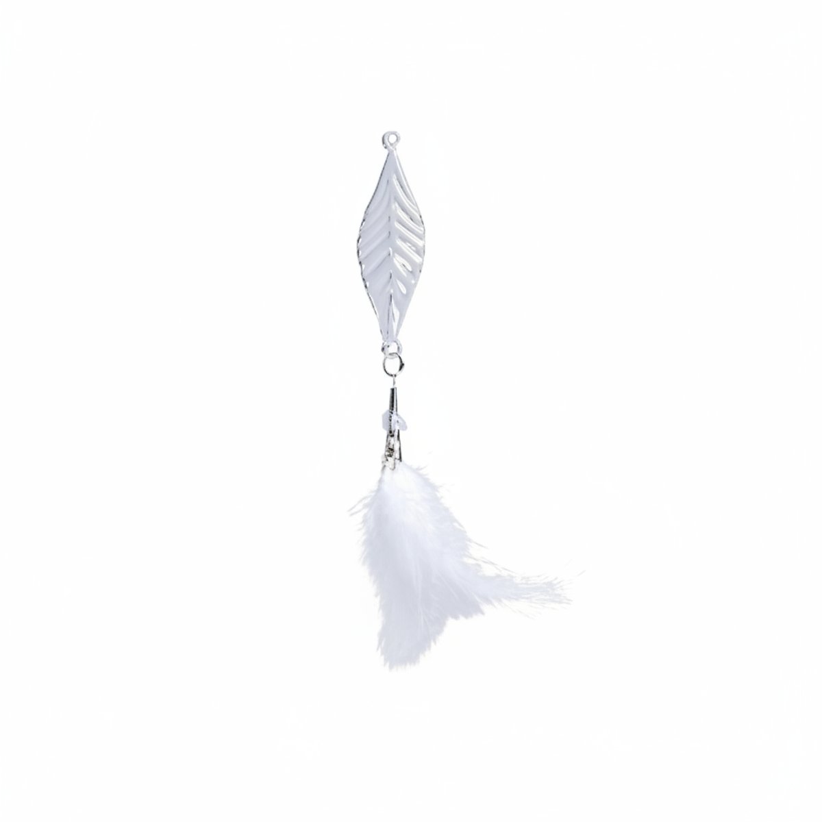 Suspension de noël décorative en plumes H15 blanc, SIA DECO