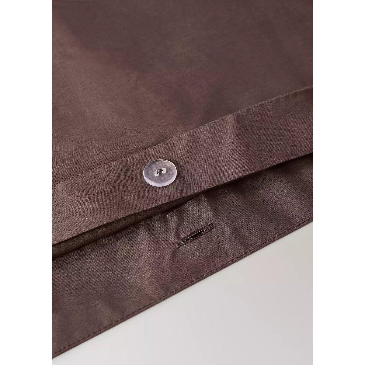 Housse de couette percale de coton 200 fils lit 200 cm marron, MANGO HOME