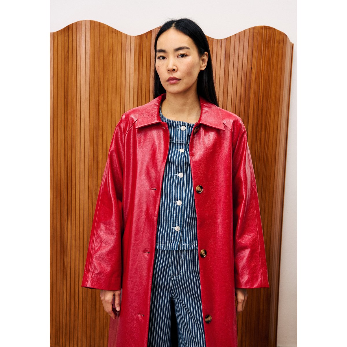 Trench en coton HALIMI rouge, FRNCH