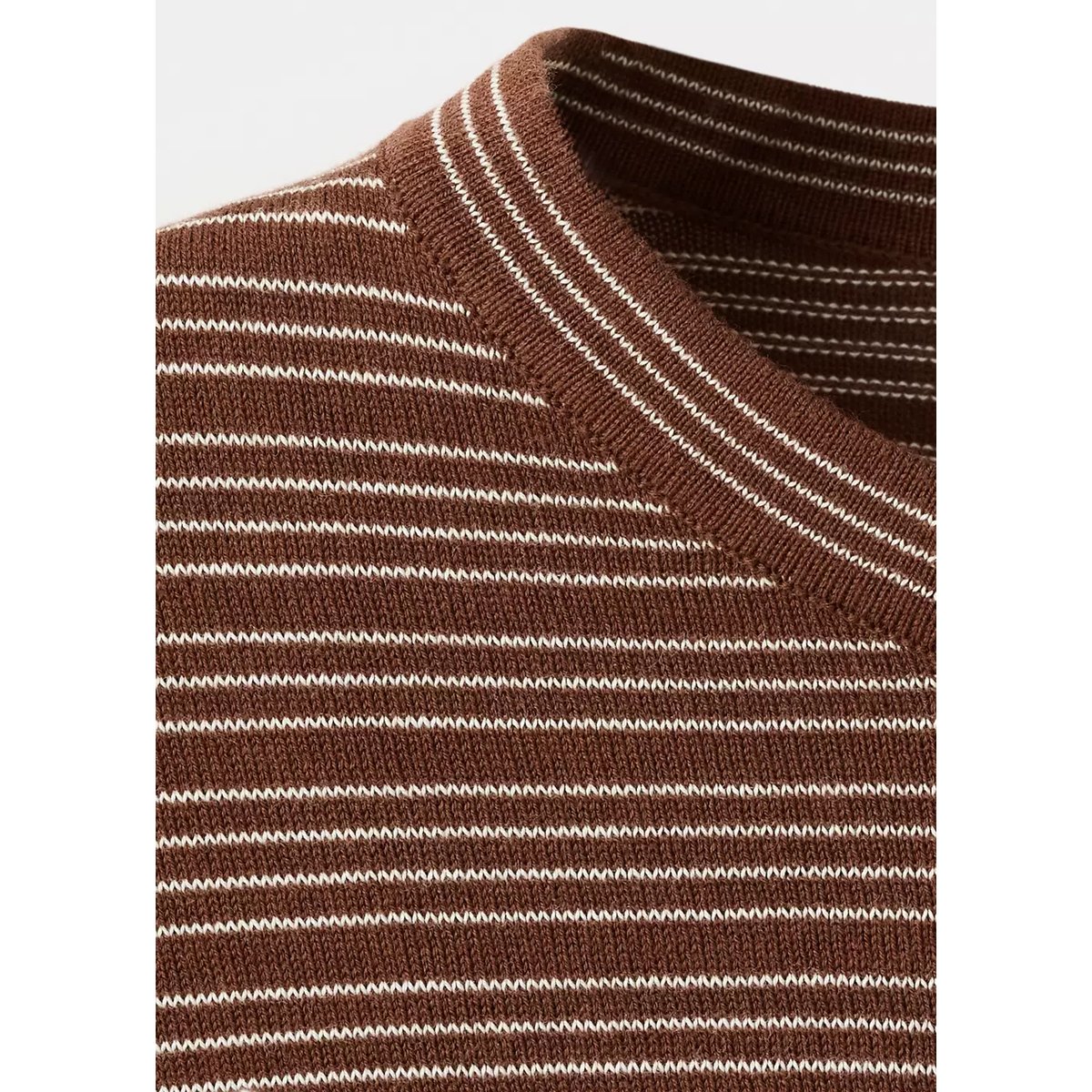 Pull-over rayures manches courtes chocolat, MANGO