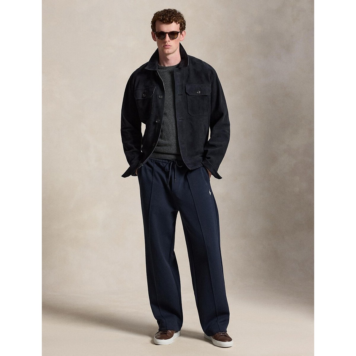 Pantalón ancho con cintura elástica azul marino, POLO RALPH LAUREN