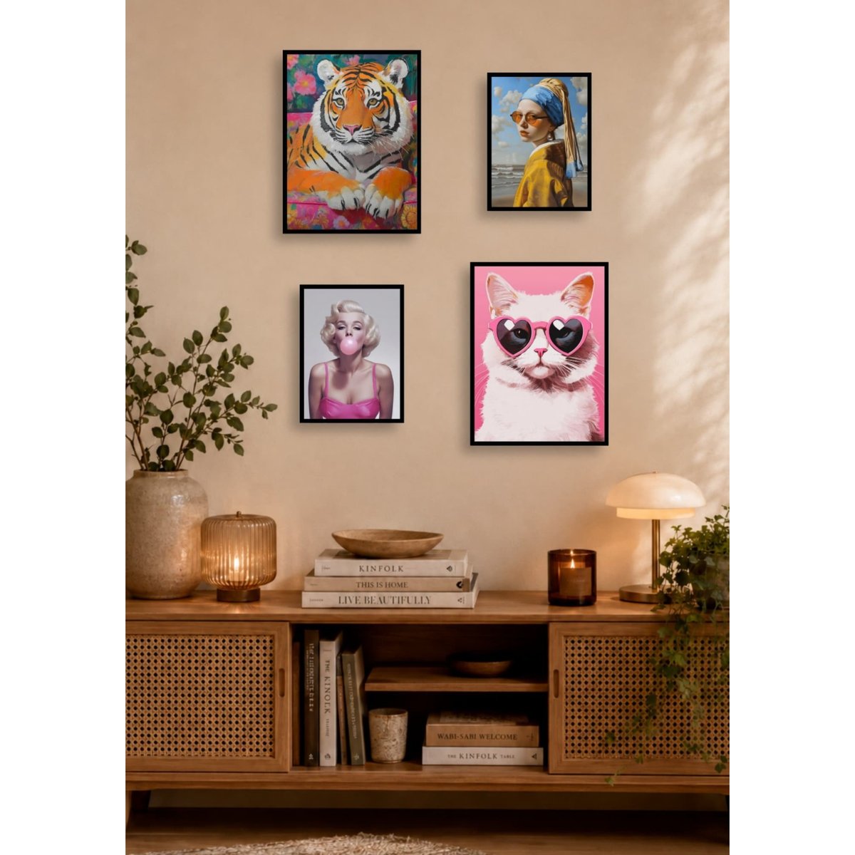 Pack d'affiches encadrées – Pop Art 3 blanc, L'AFFICHERIE