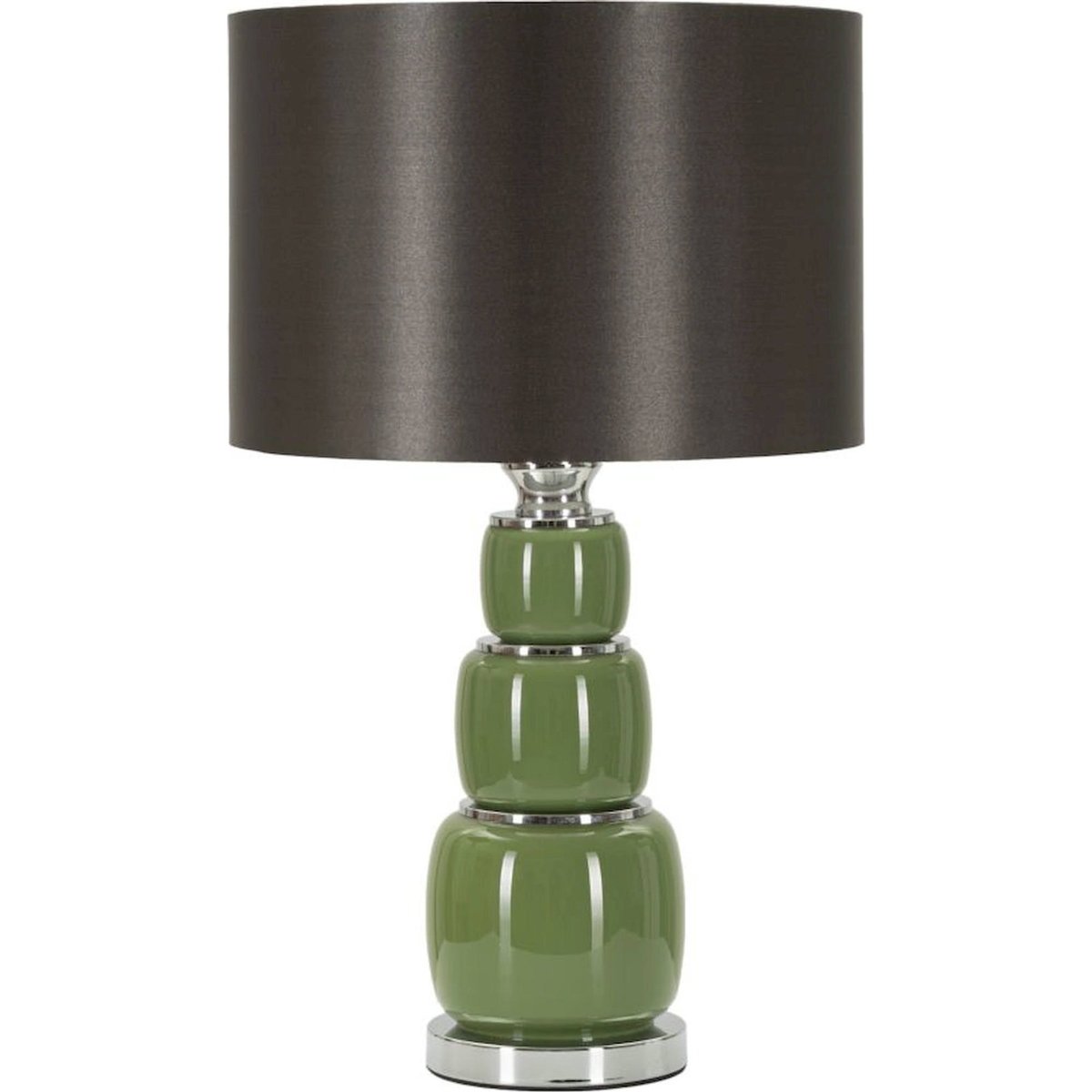 Lampe à poser en verre abat-jour tissu MODERN vert et noir, RECOLLECTION