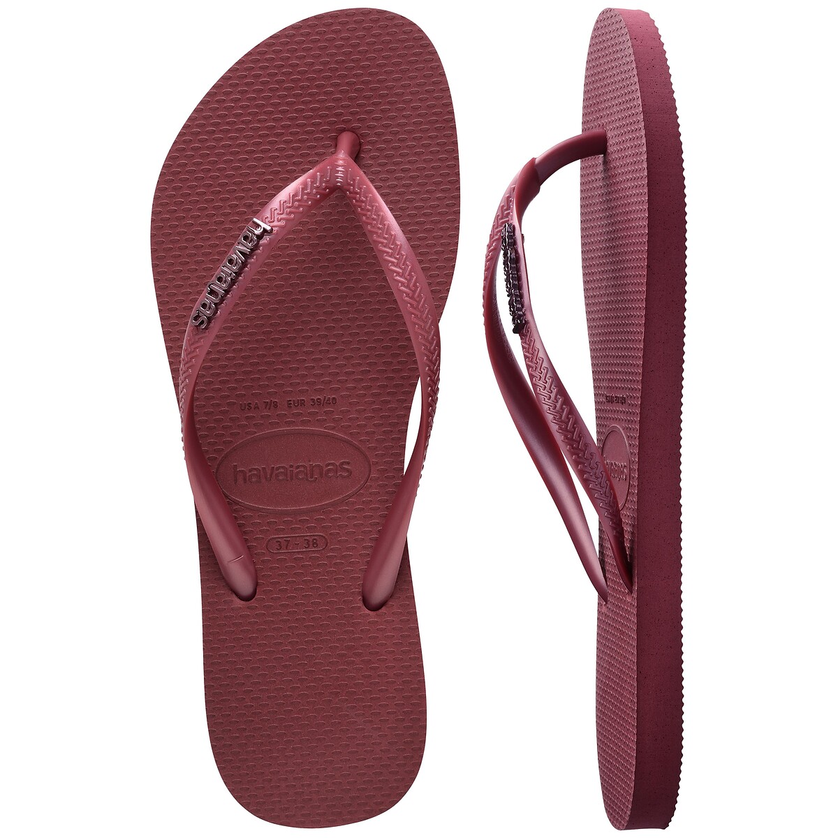 Teenslippers HAV SLIM LOGO METALLIC bordeaux , HAVAIANAS