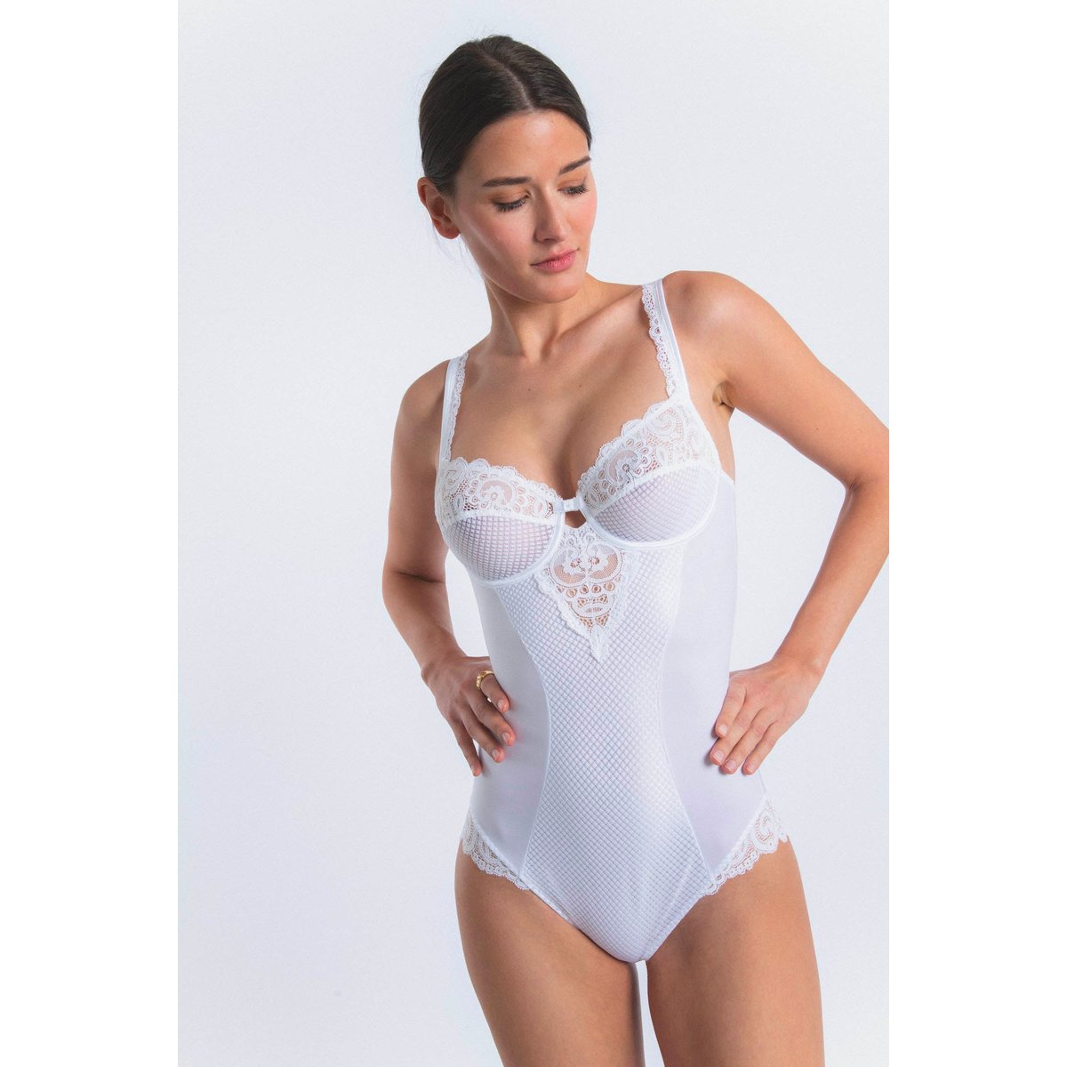 Body en dentelle GABY blanc, MAISON LEJABY