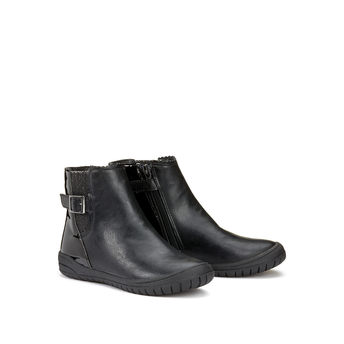 Bottines zippées élastique pailleté noir, LA REDOUTE COLLECTIONS