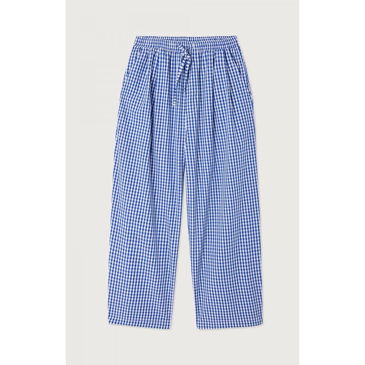 Pantaloni larghi in percalle, EKIROW vichy blu, AMERICAN VINTAGE