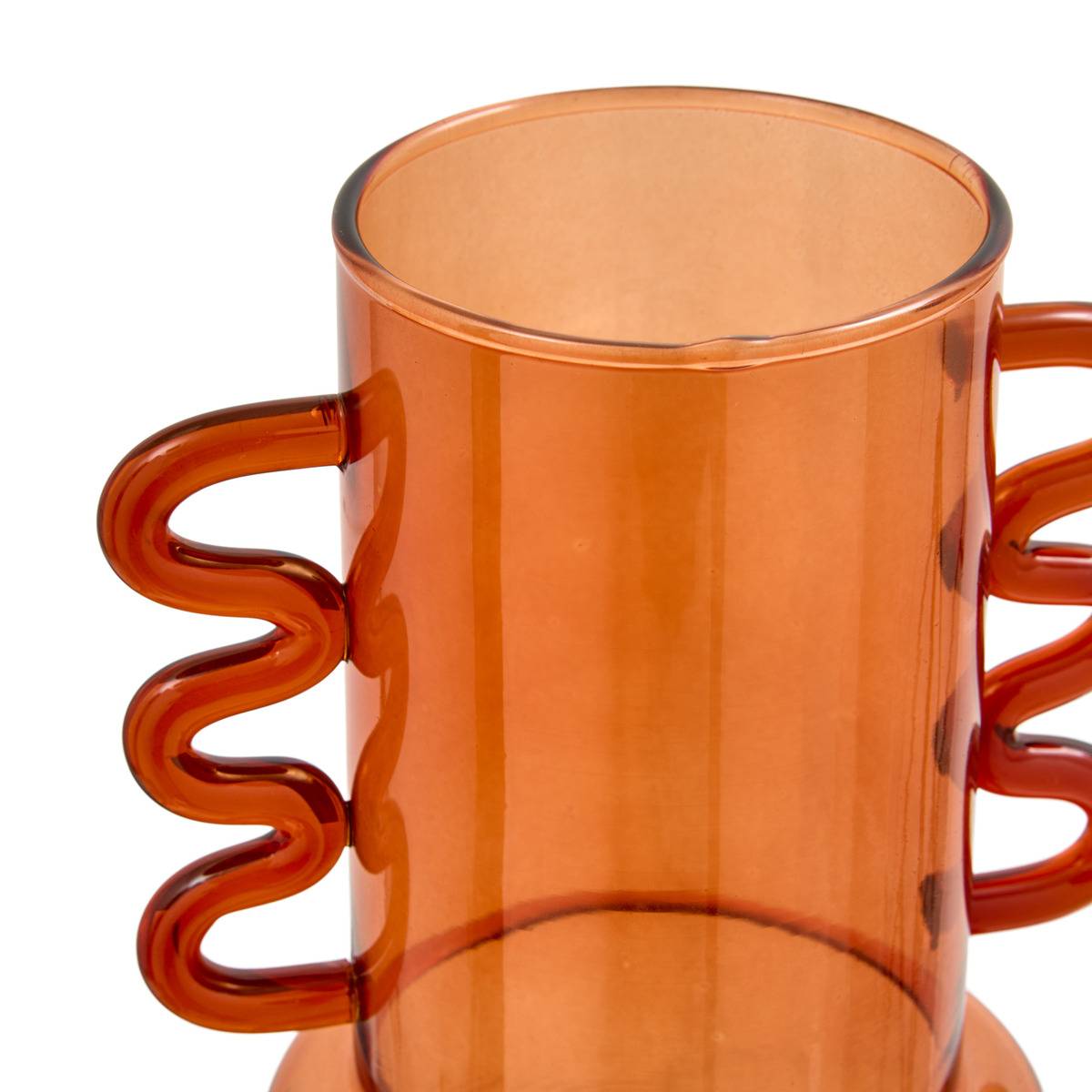 Vase avec anses H 17 cm HOMY orange, ATMOSPHERA