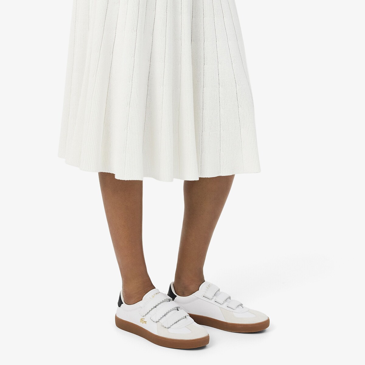 Sneakers Baseshot Pro Strap femme en suède blanc-147, LACOSTE