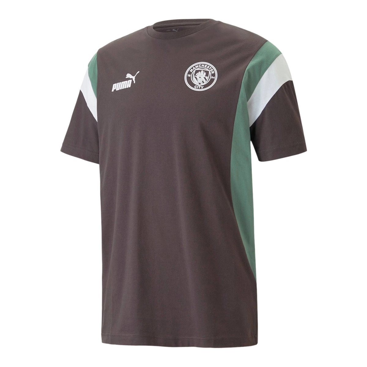 Tee-shirt de football Manchester City Archive gris/vert, PUMA