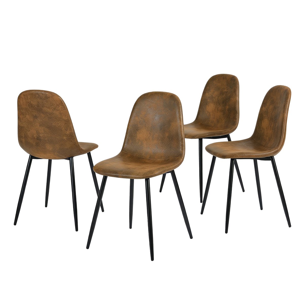 Lot de 4 chaises de salle à manger industriel, CHARLTON S marron, MEUBLES COSY