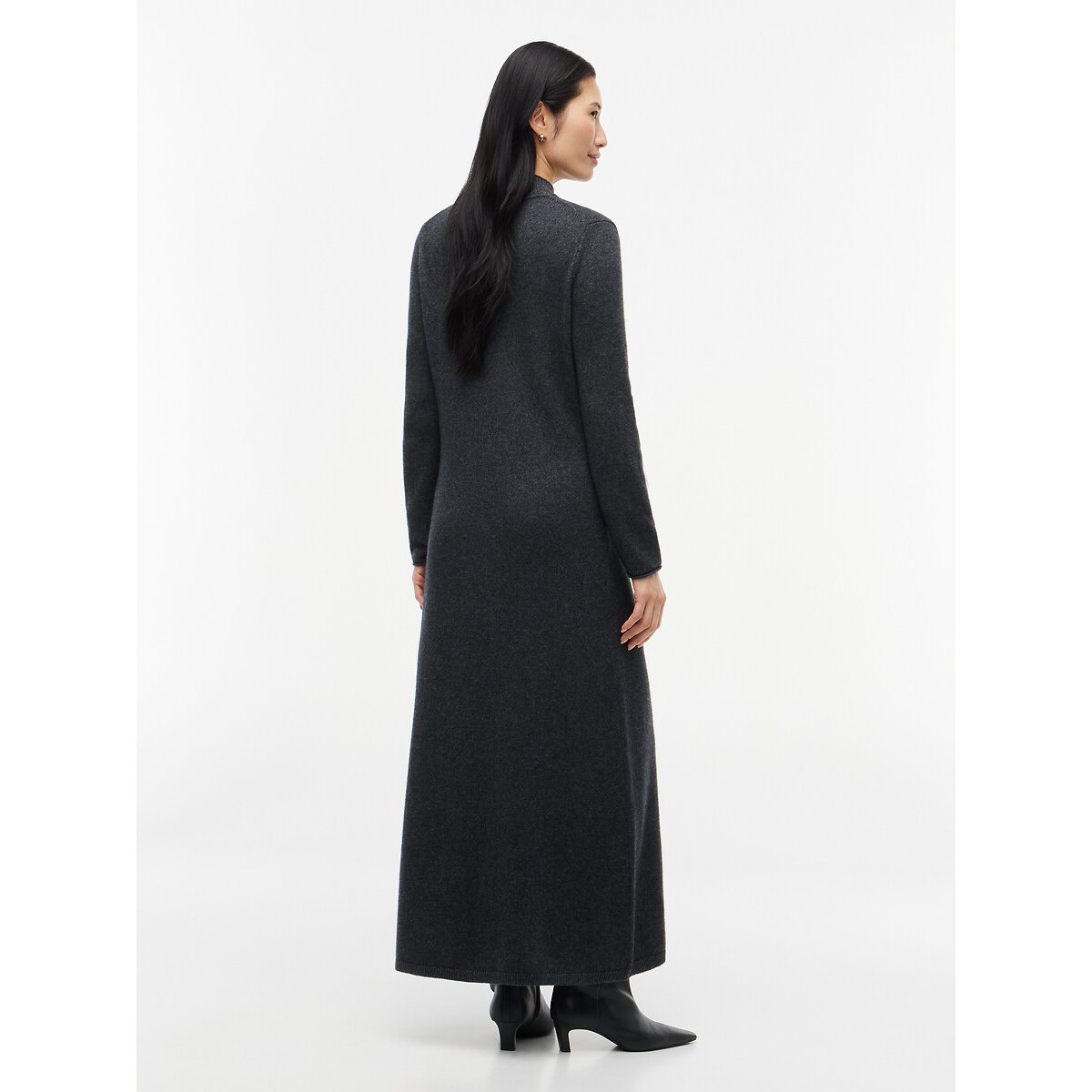 Robe longue en maille en laine gris foncé, TOMMY HILFIGER