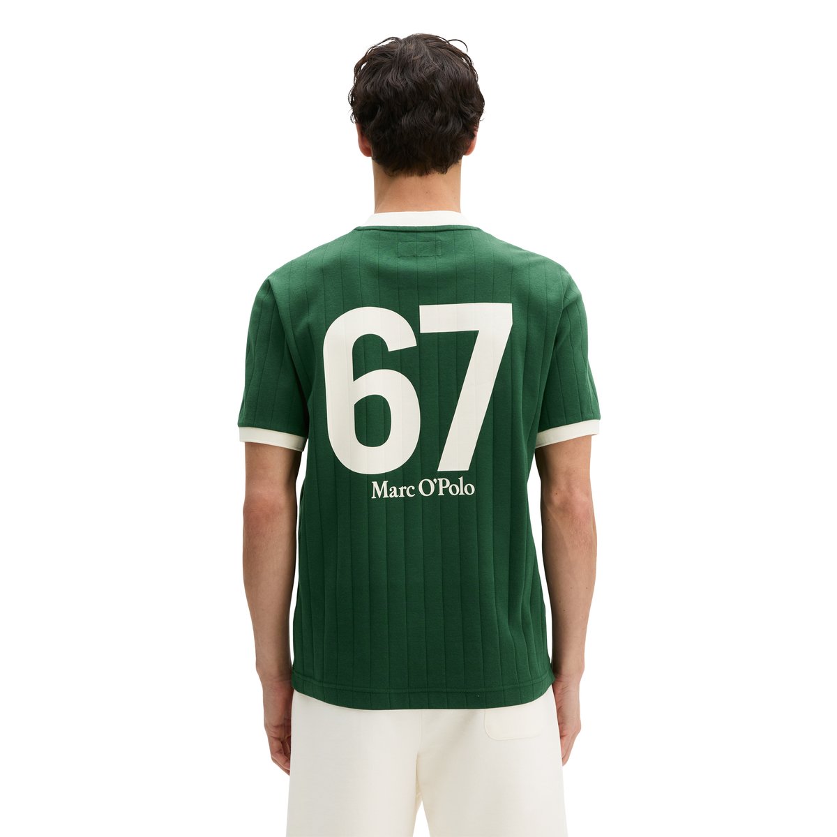 MOP Club '67 Football Tricot Shirt, Rib avec un grand imprimé au dos vert fonce, MARC O'POLO