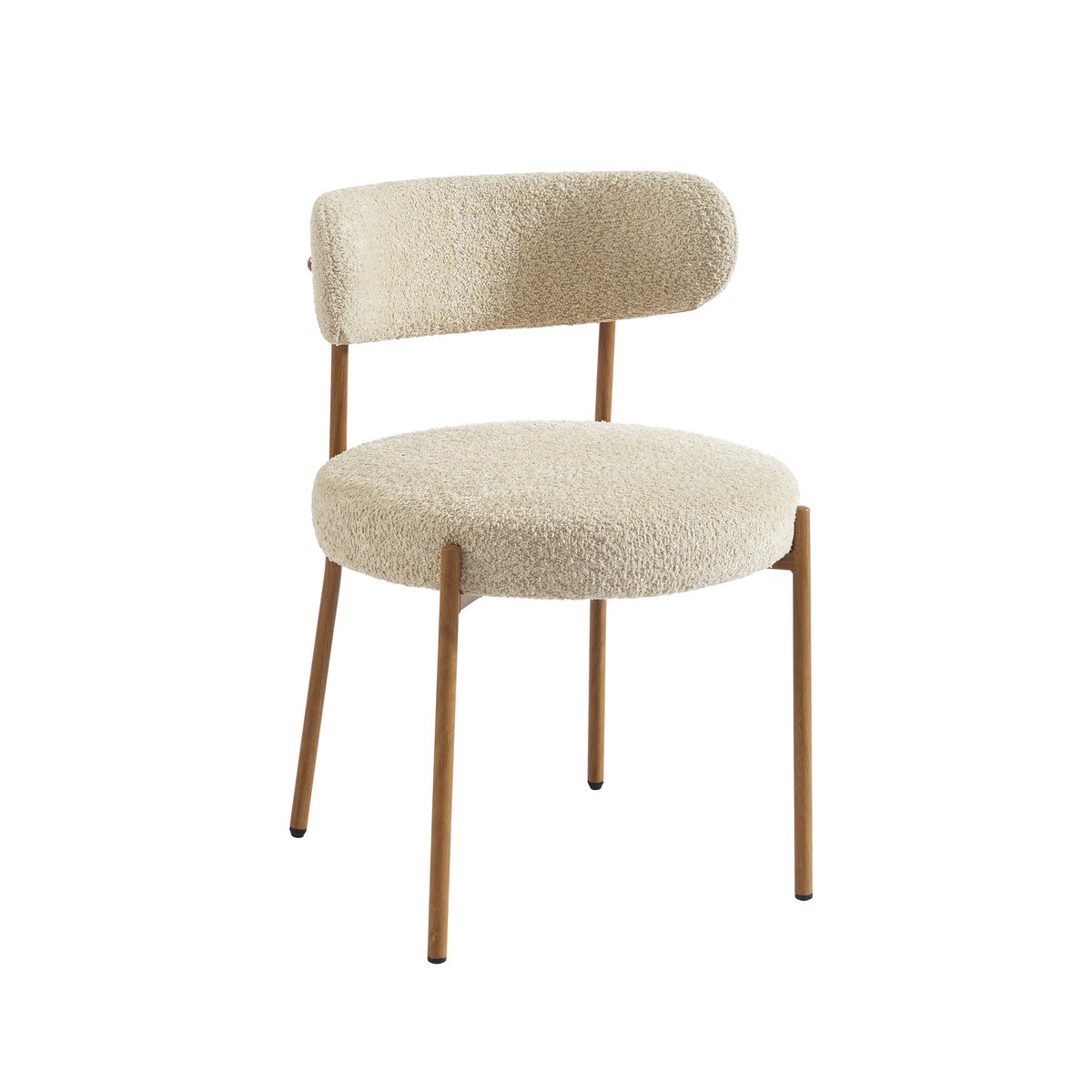 Chaises tissu pieds métal (lot de 2) NOA beige, BAÏTA