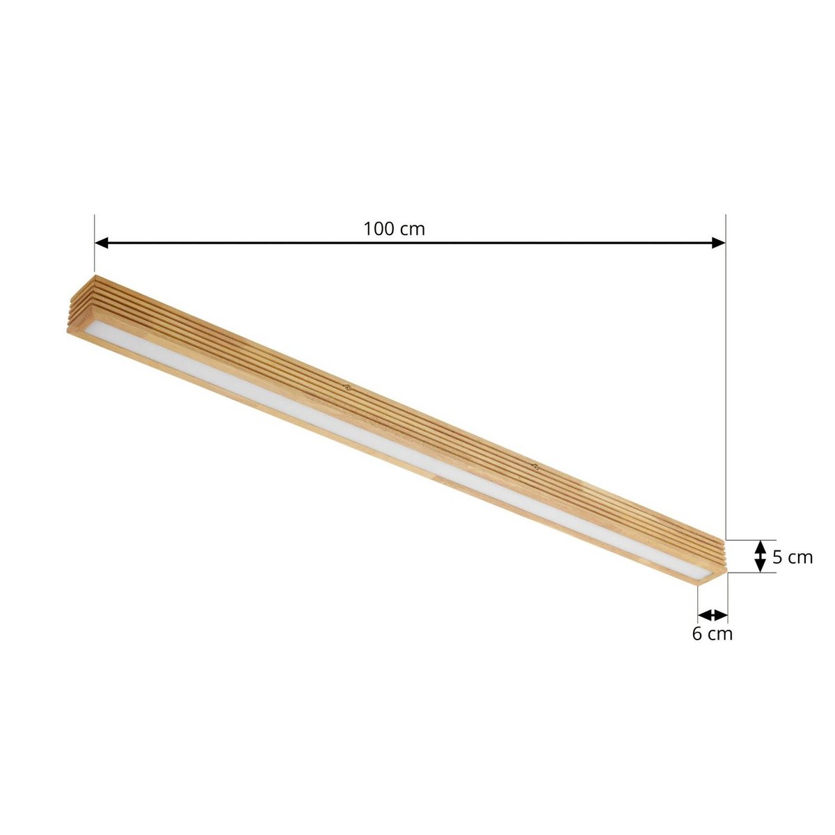 Plafonnier en bois designLED, Emara chêne clair, noir, blanc, LUCANDE