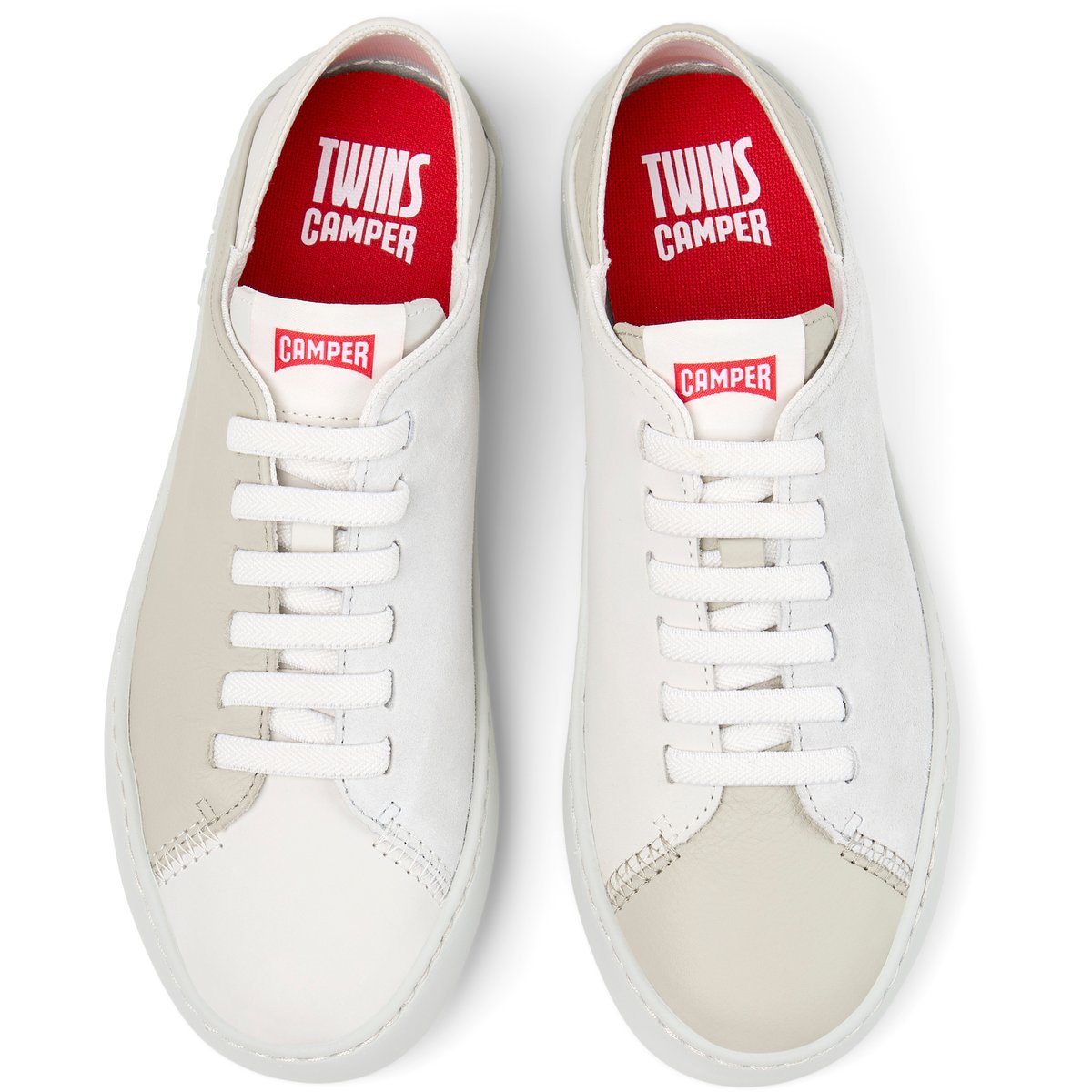 Baskets G3D Peu Touring Twins Cuir blanc beige, CAMPER