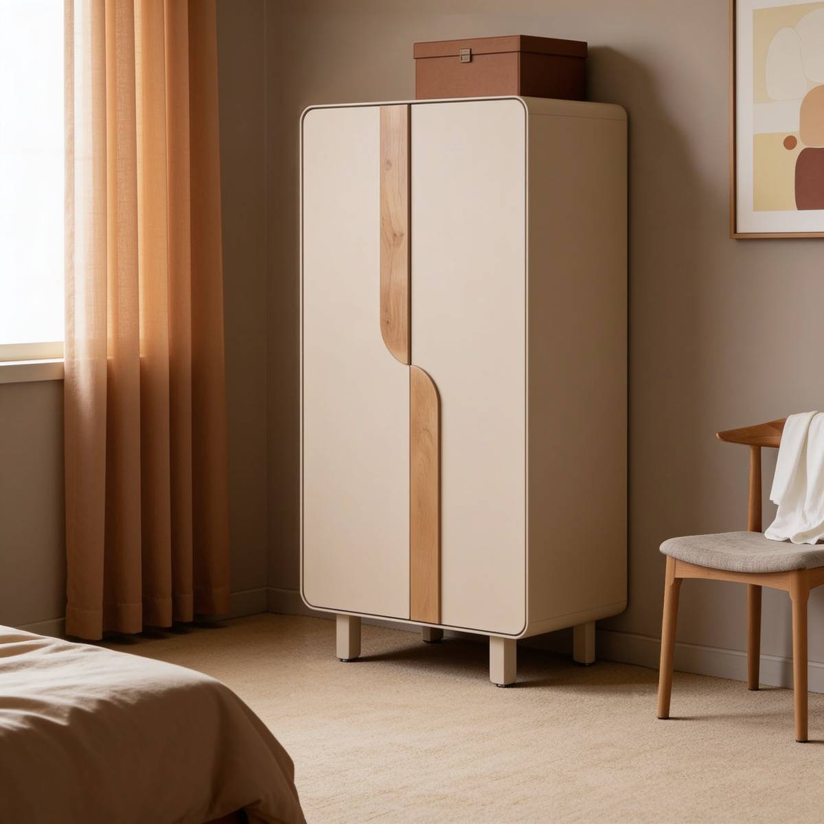 Armoire en bois de manguier KEZIA gris, MADE IN MEUBLES