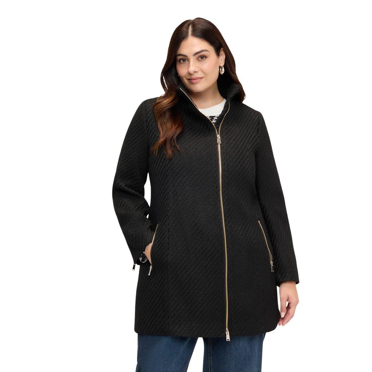 Manteau avec fermeture éclair noir, FIORELLA RUBINO