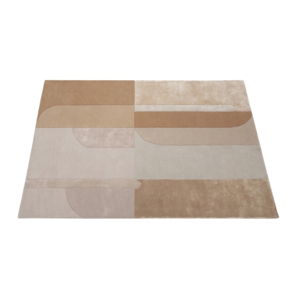 Tapis moderne tufté main laine et viscose RICHMOND beige, NOVATREND