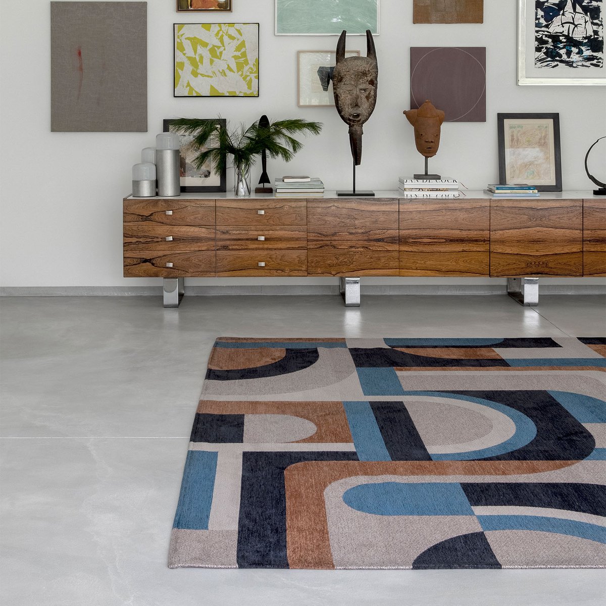 Tapis intérieur/extérieur tissé plat BLUE MUSHROOM marron, NOVATREND