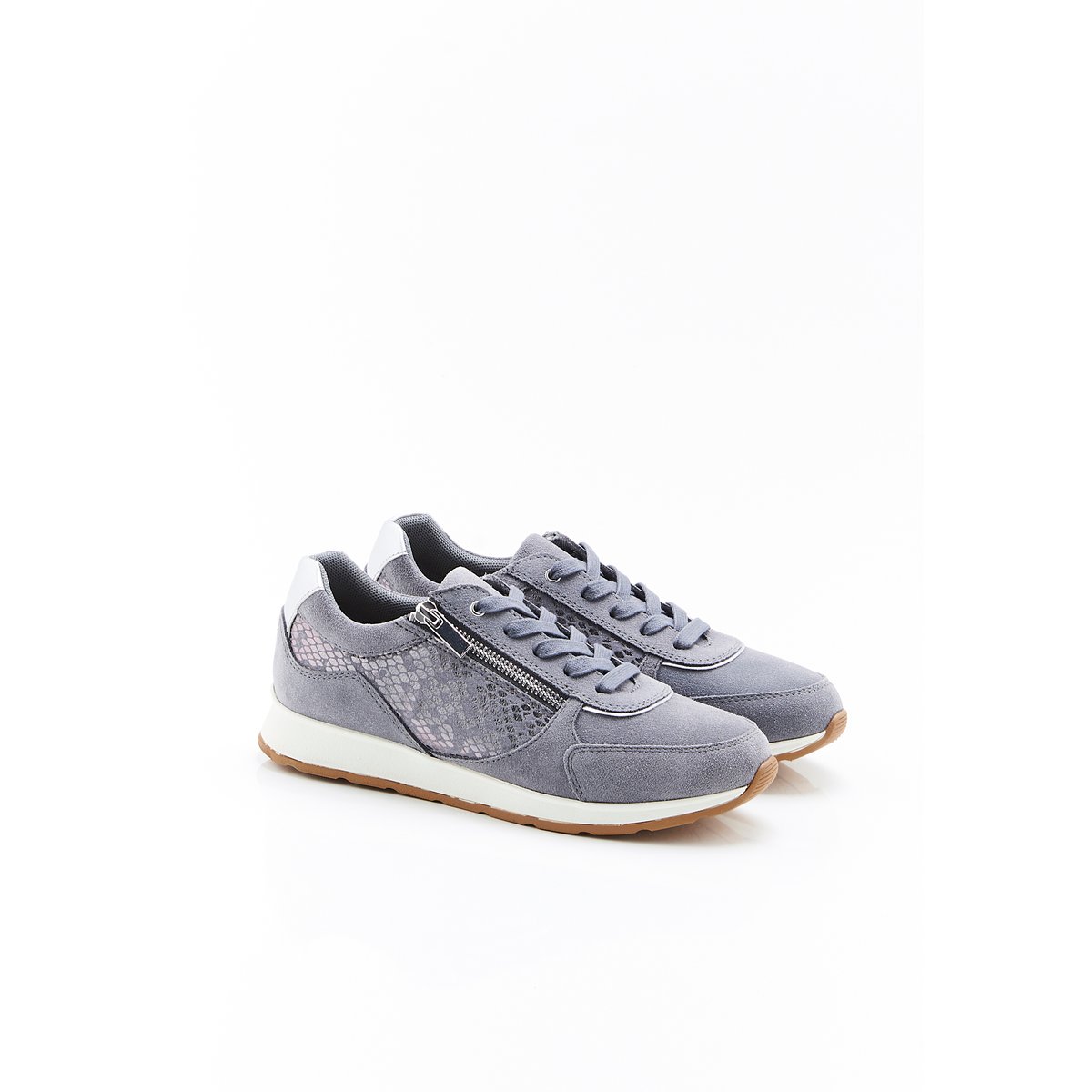 Baskets Amortyl détails animaliers gris, DAMART
