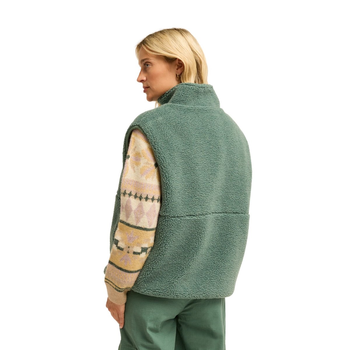 Veste sans manches en sherpa WILD FOREST vert stormy seas, BILLABONG