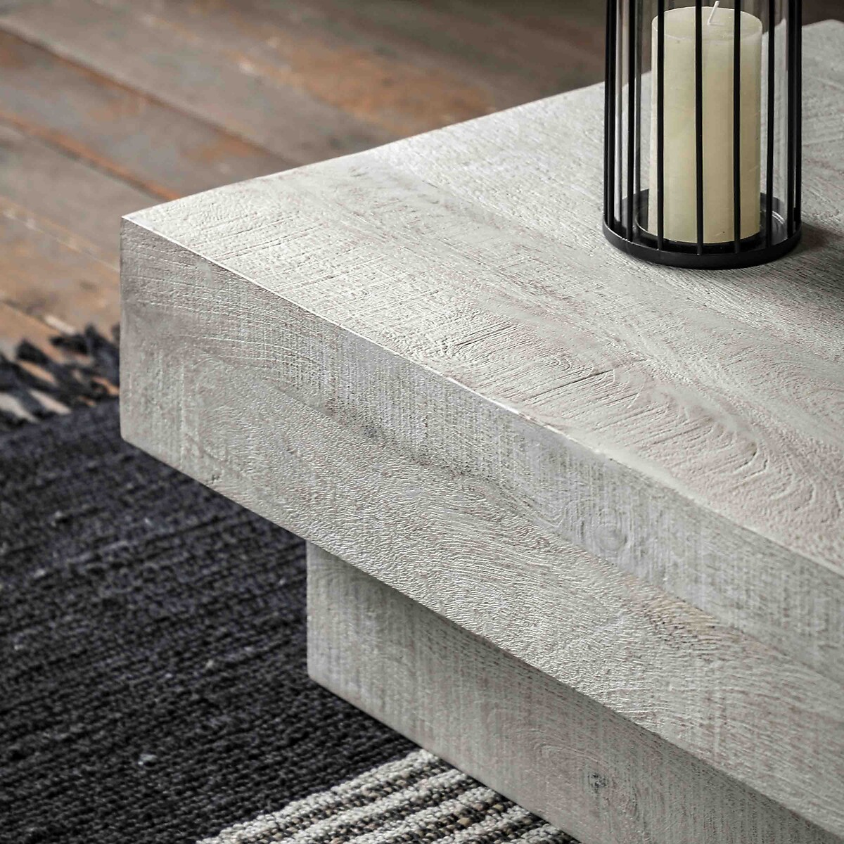 Rustana Whitewash Mango Wood Coffee Table wood white, ÉDITÉ