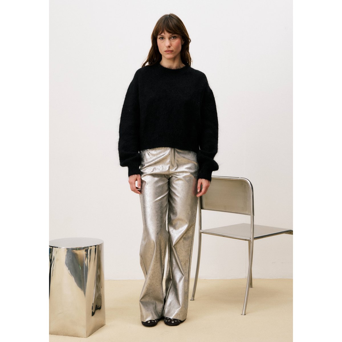 Pantalon CRISTALLE argente, FRNCH