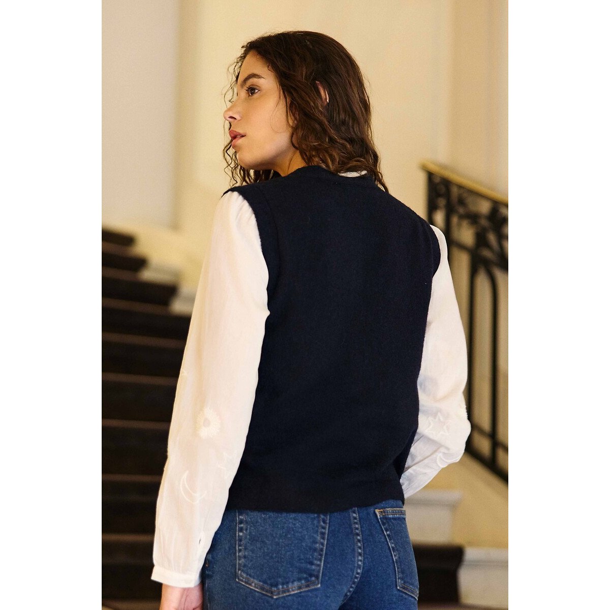 Gilet sans manches col rond, MORI marine, LA PETITE ETOILE