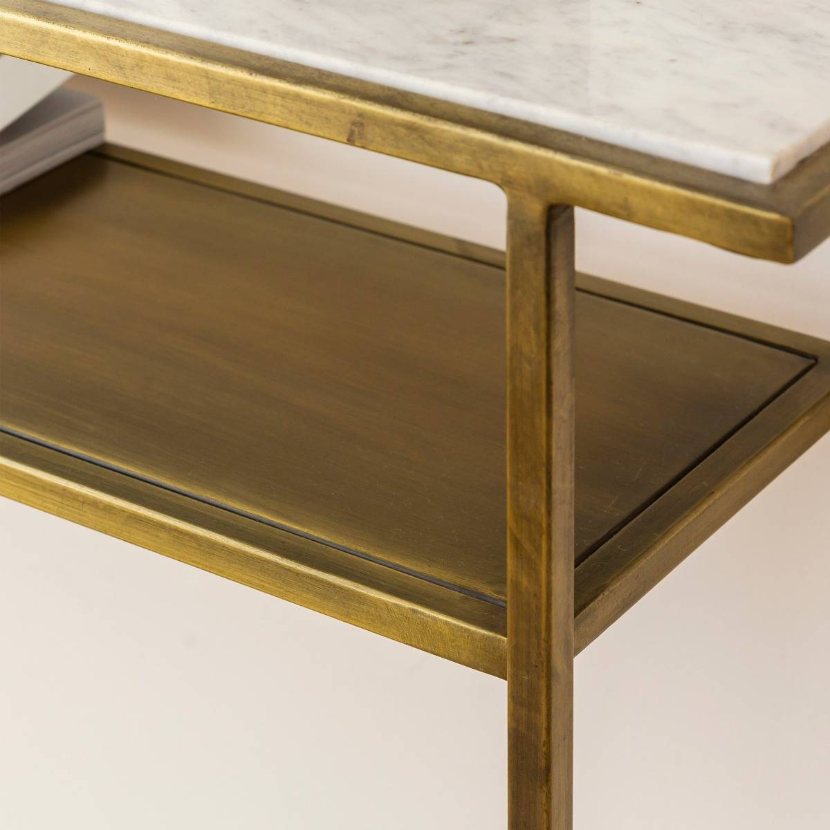 Console en métal rectangle TIMÉO jaune, MADE IN MEUBLES