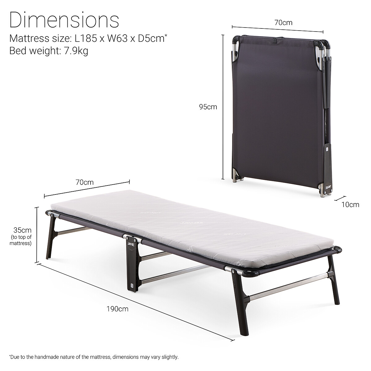Jay-Be® Compact Folding Bed with e-Fibre Mattress black, JAY-BE