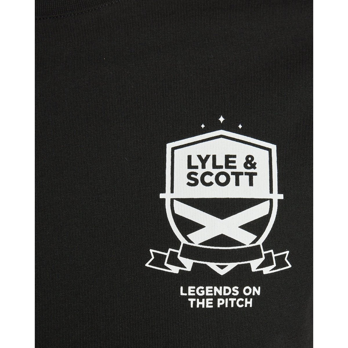 T-shirt graphique terrain de football noir jais, LYLE & SCOTT