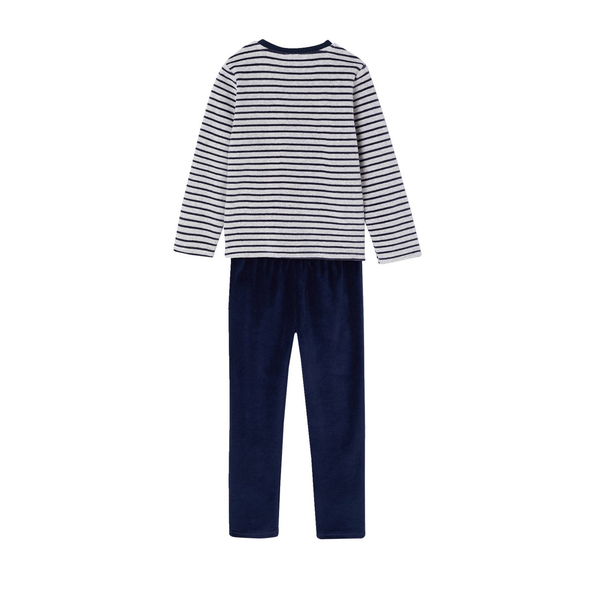 Lot de 2 pyjamas velours marine, VERTBAUDET