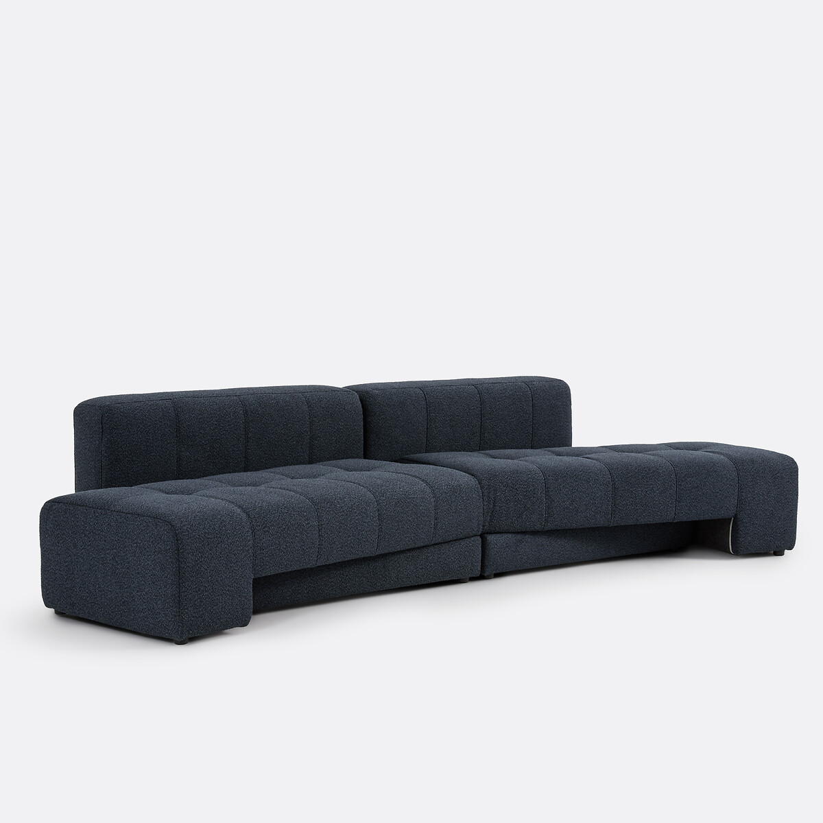 Canapé droit, 5 places, 4 en 1, en bouclette fine, FANO bleu, LA REDOUTE INTERIEURS