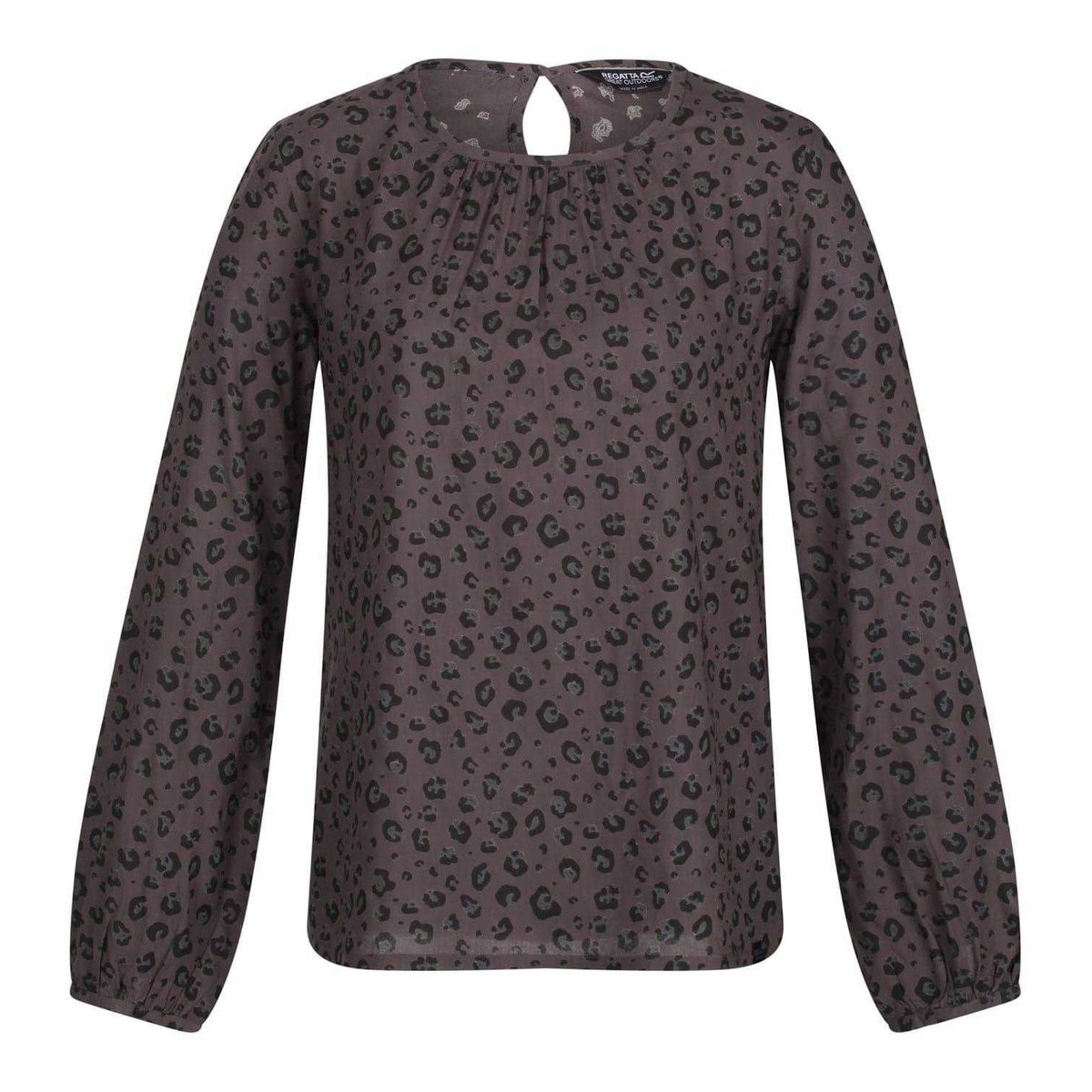 Blouse manches longues motif/style imprimé léopard HADRIA noir, REGATTA
