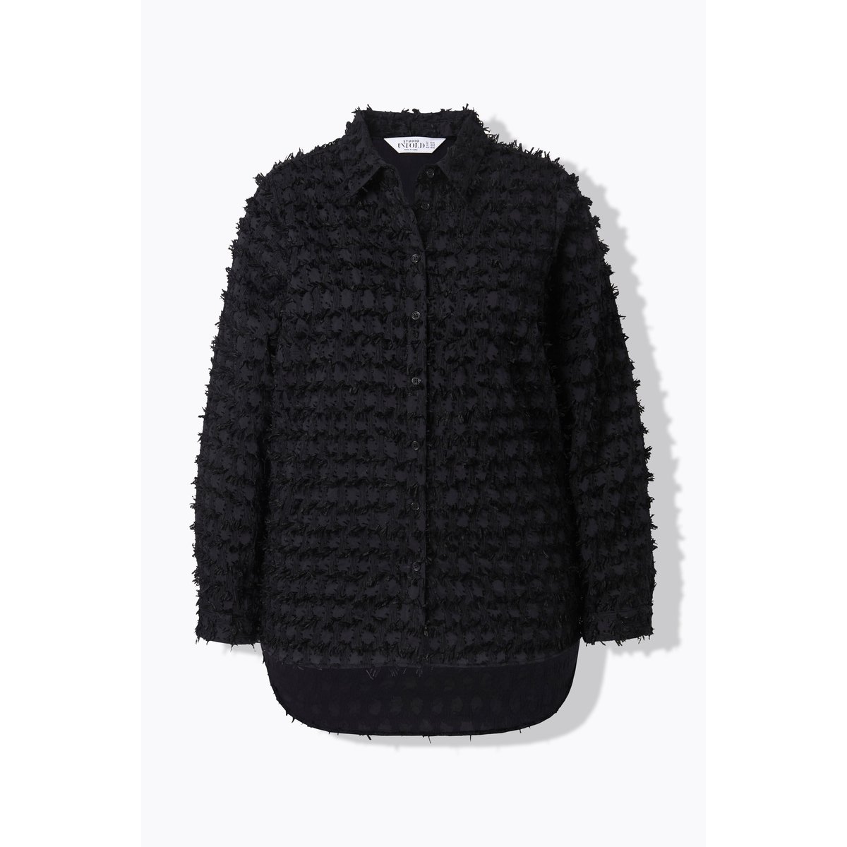 Chemisier coupe Wide Straight Shape, franges noir, STUDIO UNTOLD