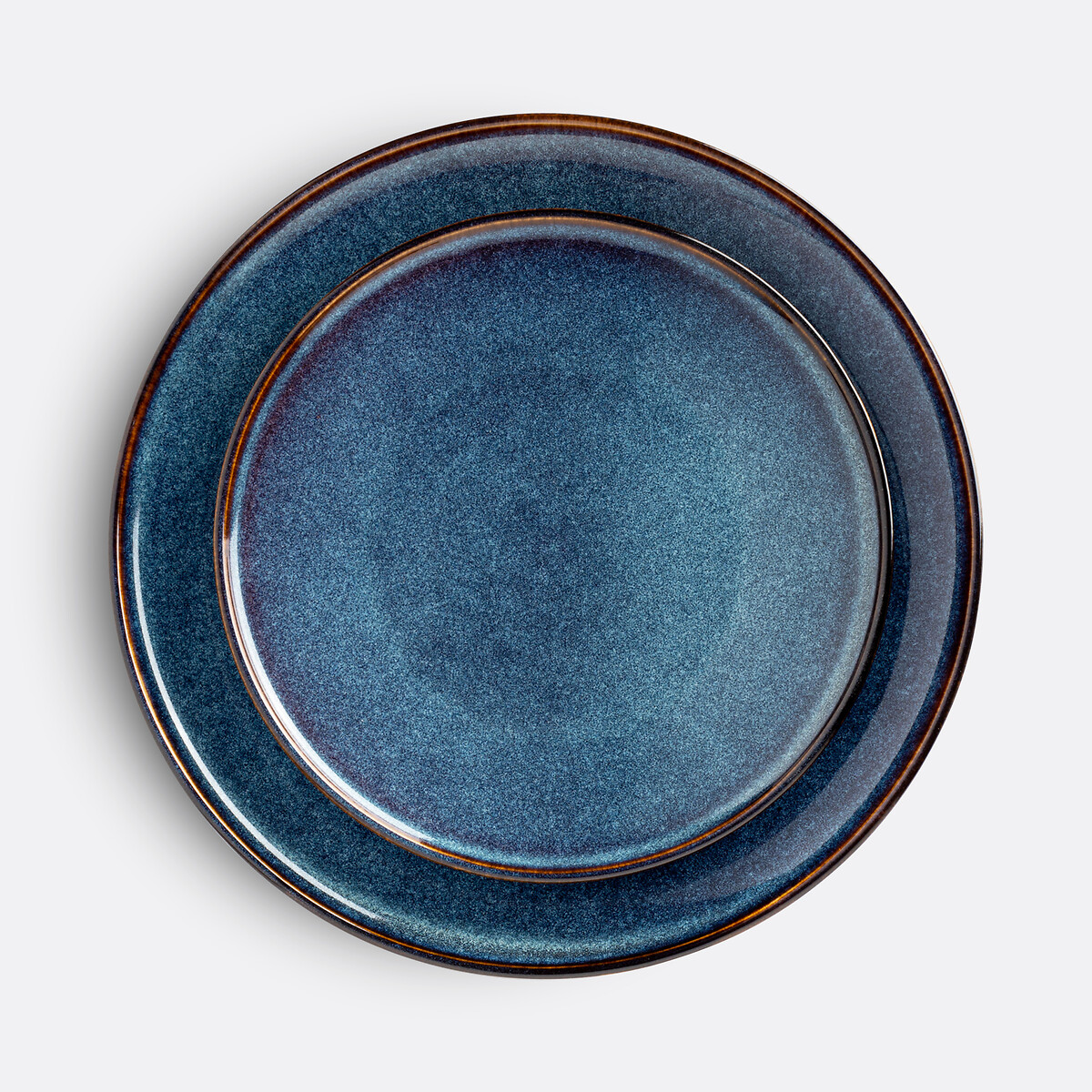 Lot de 6 assiettes plates en grès, Onda bleu, LA REDOUTE INTERIEURS